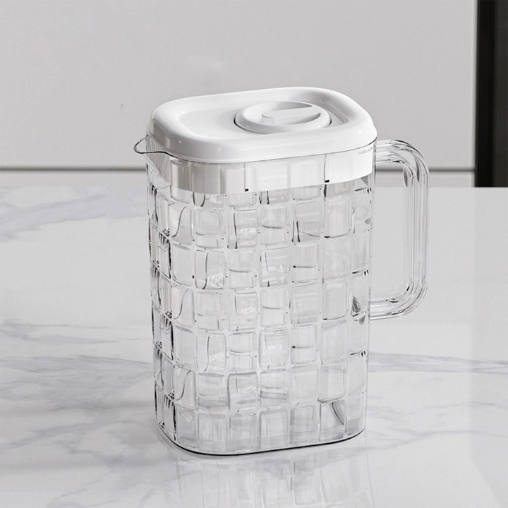 YANYXR átlátszó műanyag kancsó 2000ml fedővel és fogantyúval 21.5x19.5x10cm