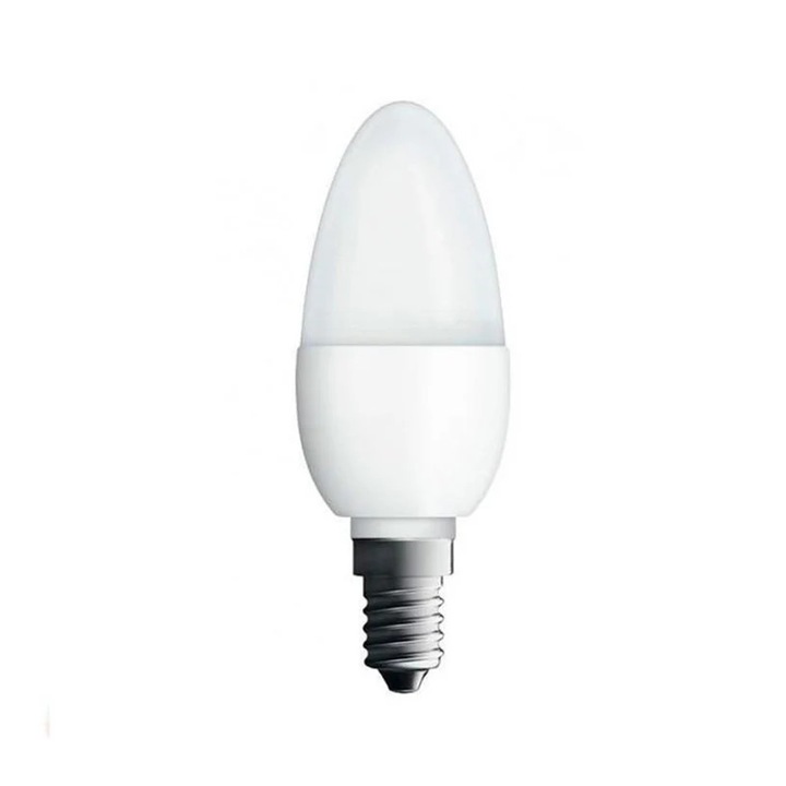 Bec LED E14 4.9W 4000K 470lm Osram, clasic, forma de candela