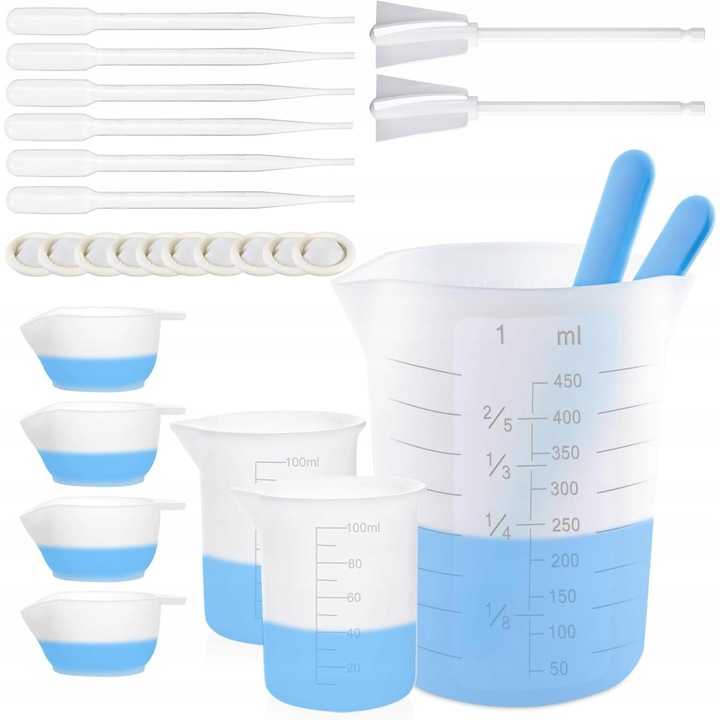 Gyantamérő készlet, 450ml, 2 spatula, 6 pipetta, többszínű