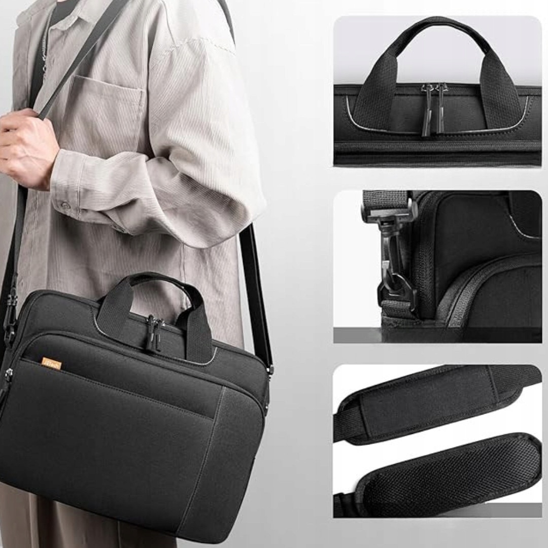 Geanta laptop TRS, waterproof, capacitate mare, culoare neagra, dimensiuni universale