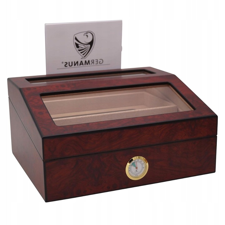 Humidor GERMANUS Heinrich 224, 2 nivele, 25x28x15cm, culoare naturala bruna