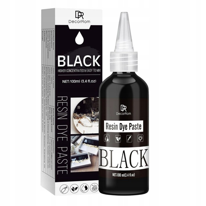 Pasta pigmentata neagra, TRS, 100ml, pentru rasina epoxidica si UV, utilizare in bijuterii, efect intens