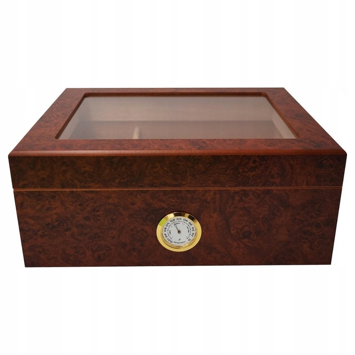 Humidor pentru trabucuri GERMANUS, transparent, din lemn de cedru spaniol