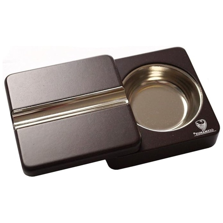 GERMANUS hamutartó, obrotiva, 10x10cm, barna színű, szivartartó 10cm