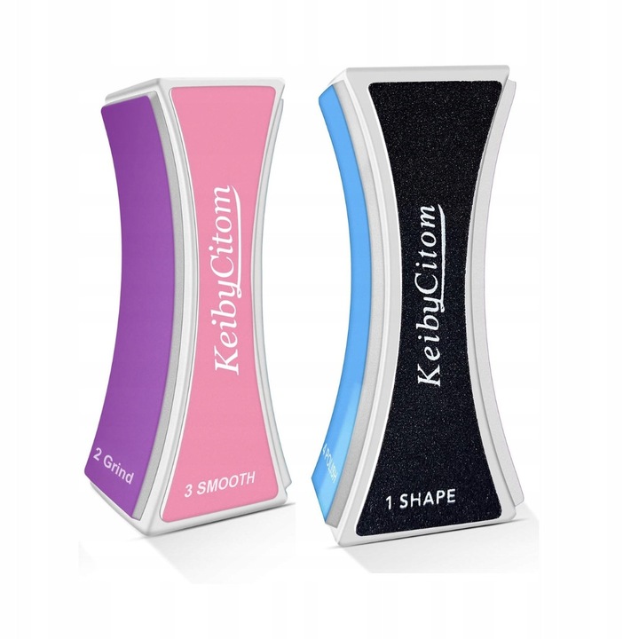 Set 3 blocuri bufor pentru unghii, TRS, roz, alb, albastru, 9x3x2cm