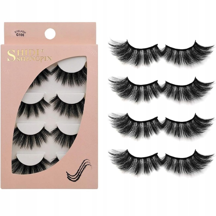 Set gene false eyelashes, TRS, 8-15mm, negru, reutilizabile