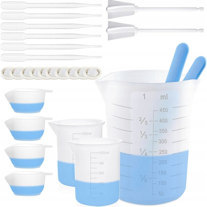 Gyantamérő készlet, 450ml, 2 spatula, 6 pipetta, többszínű