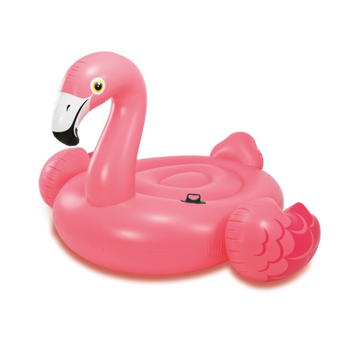 Flamingo felfújható strandmatrac, Intex, 178x135cm, 2 kamrás, 0,3 mm PVC, fogantyúkkal