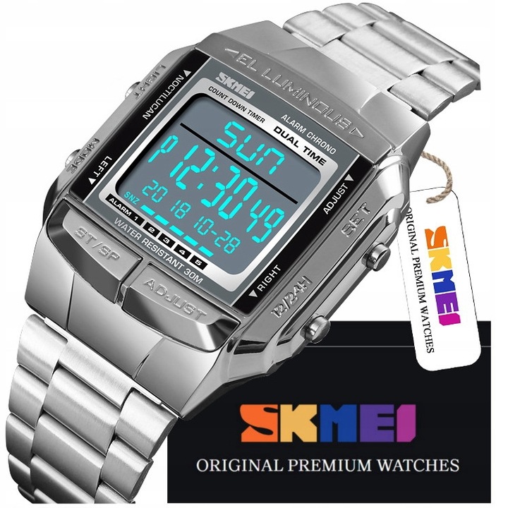 Ceas barbatesc Skmei SK1381, electronic/analogic, luminescent, 51x56x20mm, 22mm, 27,5cm