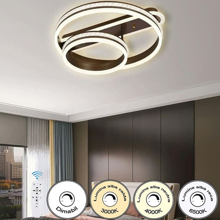 JIJU® LED полилей с 2.4G wifi дистанционно управление светлина/студено/топло/неутрално регулируем интензитет Кафяв