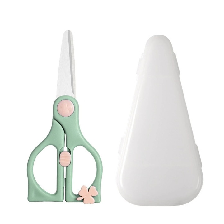 Foarfeca ceramica pentru alimente copii, plastic, alb, 15x7cm