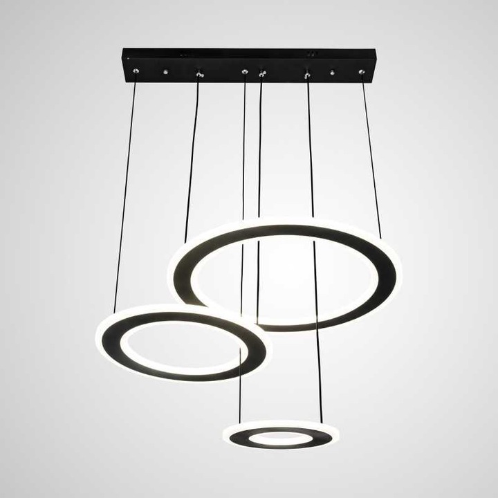 JIJU® Минималистичен LED полилей, тип пръстен, с 2.4G wifi дистанционно управление светлинен/студен/топъл/неутрален регулируем интензитет, Кафяв