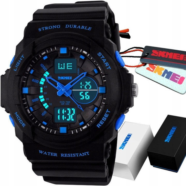 Ceas de copii SKMEI KIDS WATCH, S-SHOCK, rezistent la socuri, curea din PU german, multicolor