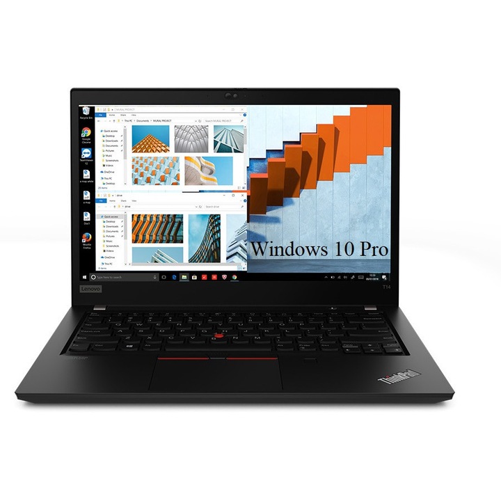 Лаптоп Lenovo ThinkPad T14 G1 (Intel), 14" FHD IPS, Intel Core i5-10310U 4-core, 20 GB DDR4, 2TB SSD m2 PCIe, Intel UHD Graphics, Windows 10 Pro, 1.55kg Black