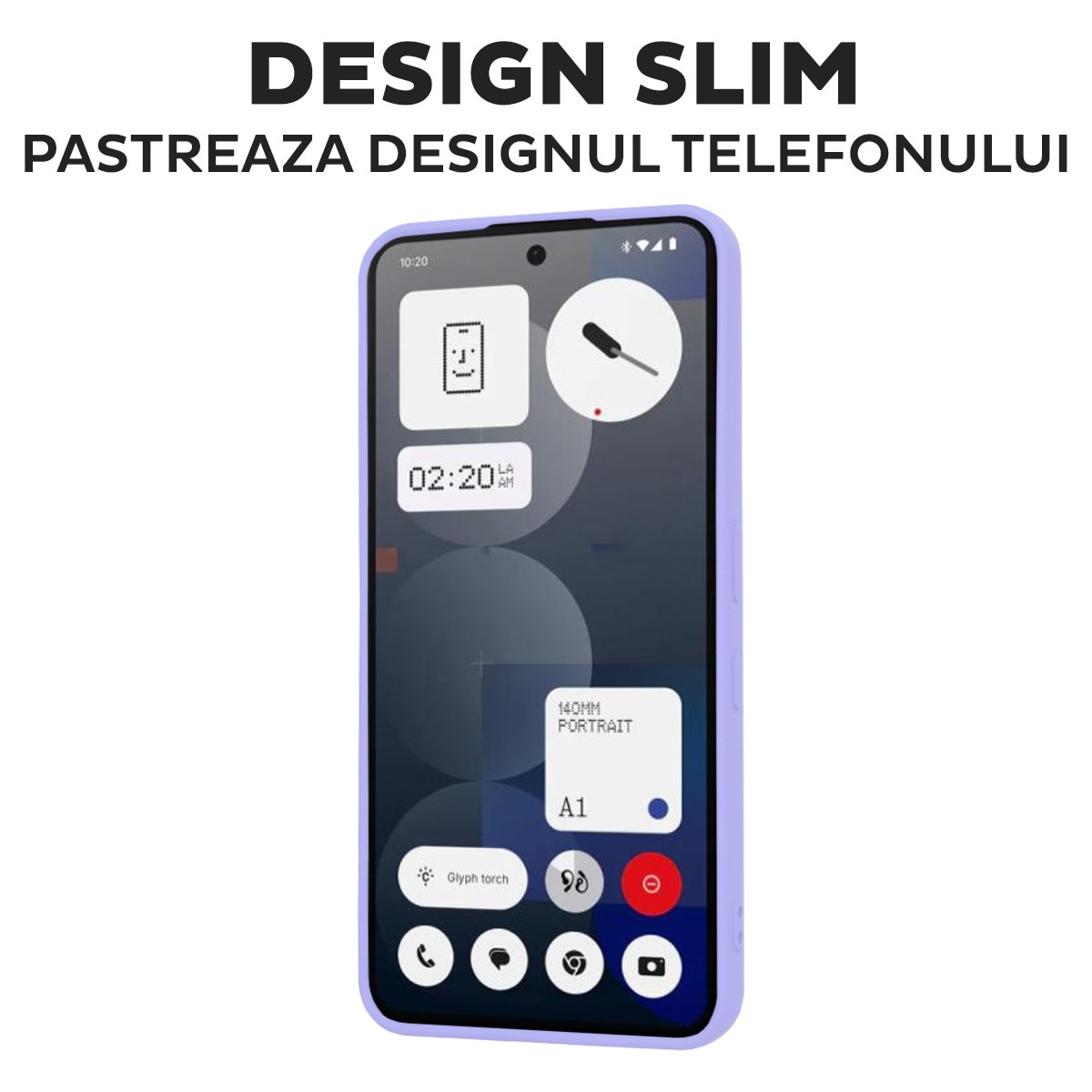 Husa pentru Nothing Phone (3a) Pro Daden® Silicon SoftFlex, Ultra Slim, Protectie sporita, Interior de microfibra, Mov deschis