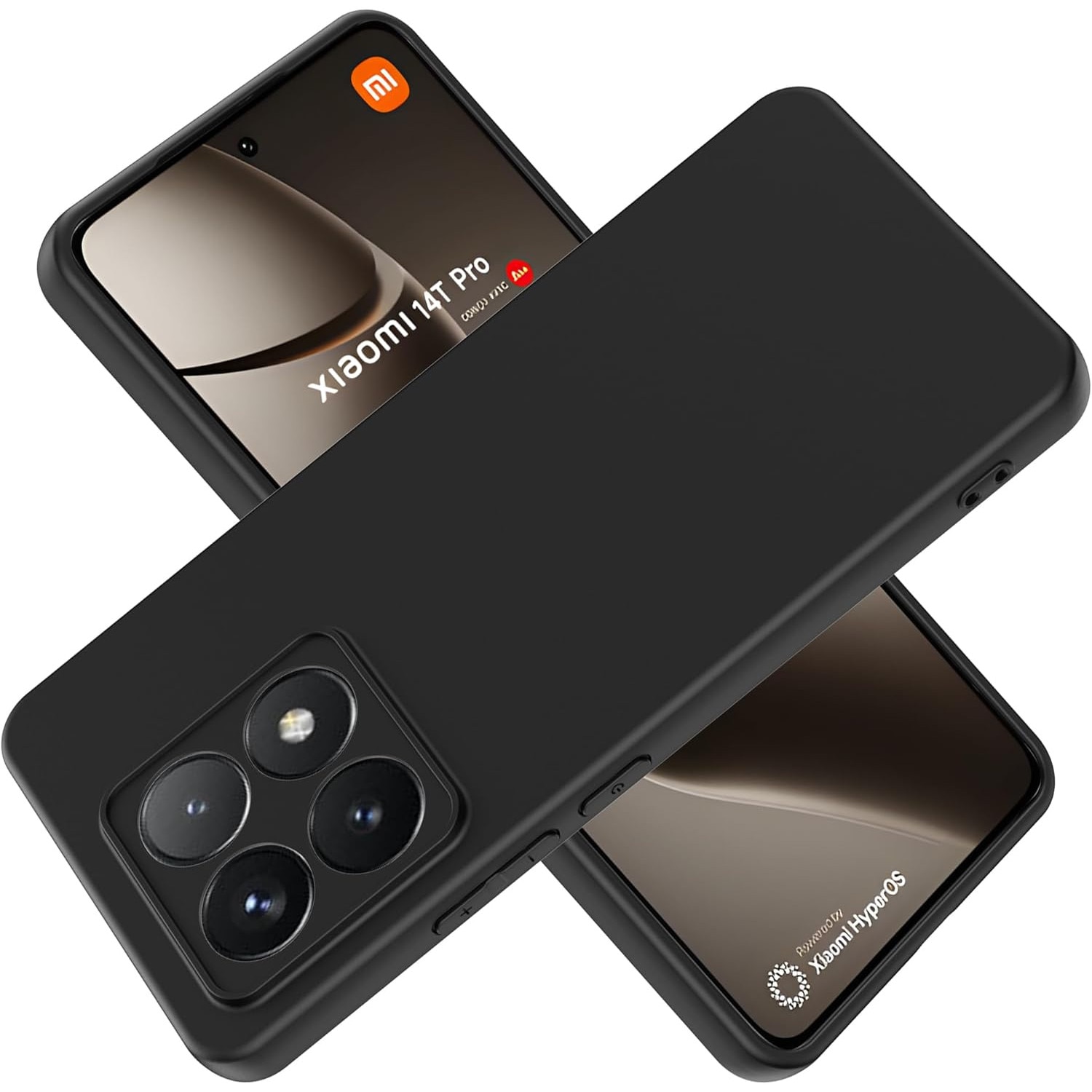 Husa telefon compatibila cu Xiaomi 14T Pro, Soft Silicone Premium, Anti-Soc, Protectie camera, Microfibra interior ( catifea ), Margini Ridicate pentru Protectia Ecranului, Negru