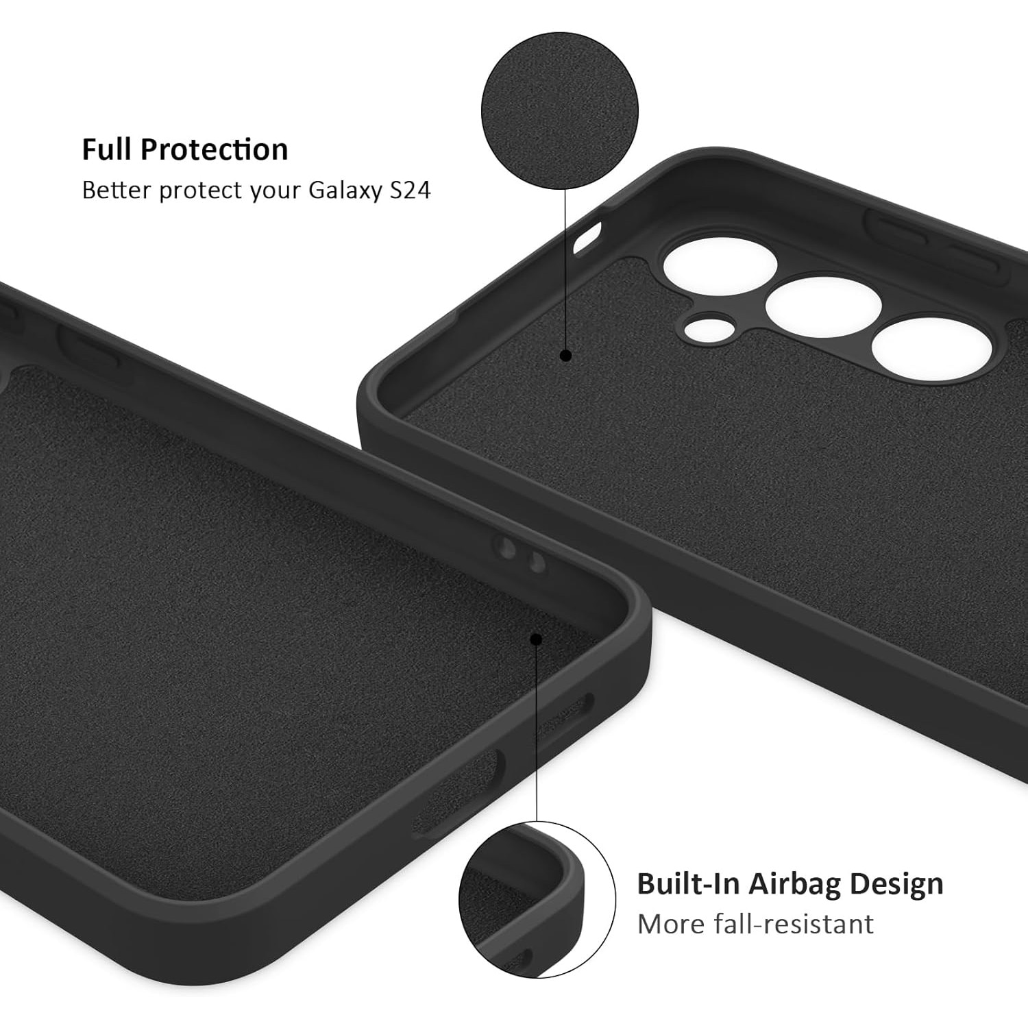 Husa telefon compatibila cu Samsung Galaxy A16 4G / A16 5G, Soft Silicone Premium, Anti-Soc, Protectie camera, Microfibra interior ( catifea ), Margini Ridicate pentru Protectia Ecranului, Negru