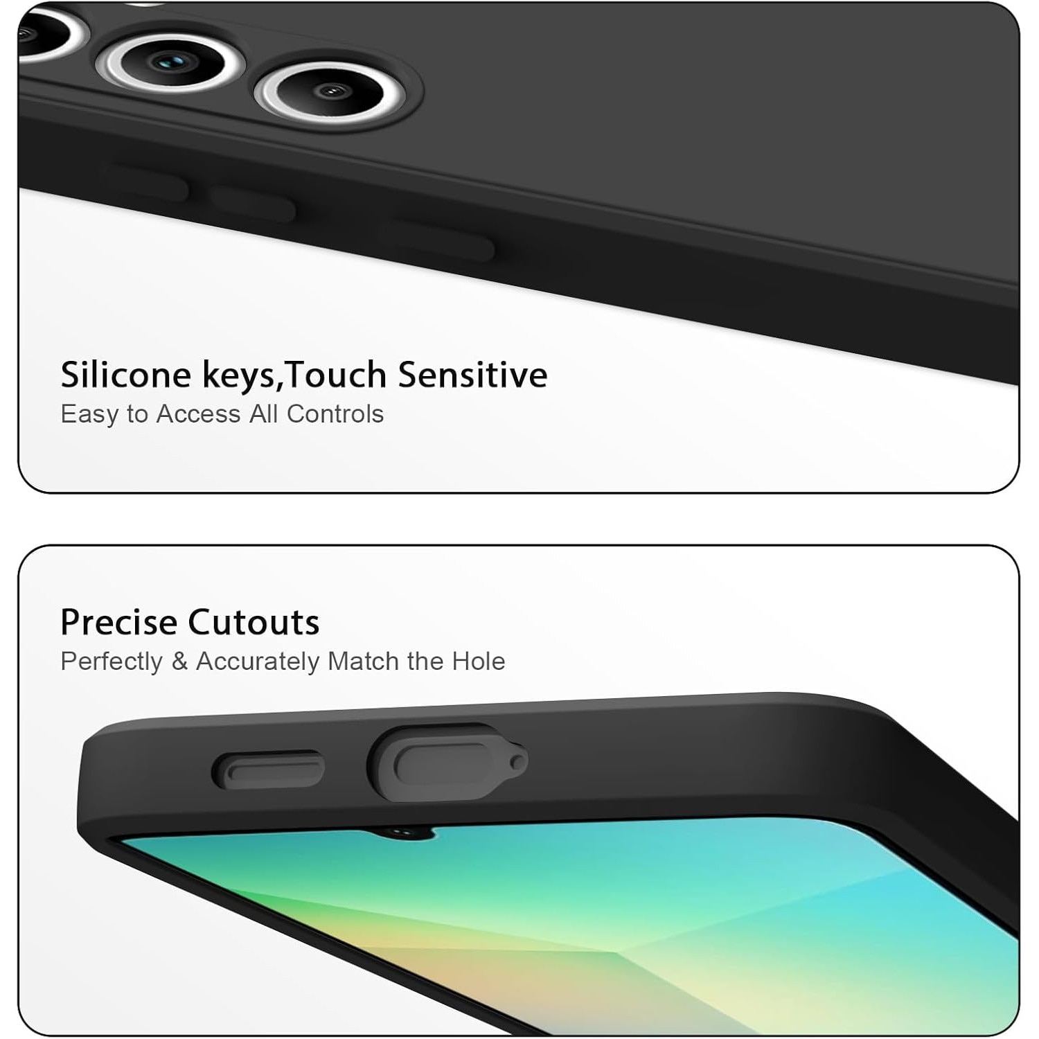 Husa telefon compatibila cu Samsung Galaxy A16 4G / A16 5G, Soft Silicone Premium, Anti-Soc, Protectie camera, Microfibra interior ( catifea ), Margini Ridicate pentru Protectia Ecranului, Negru