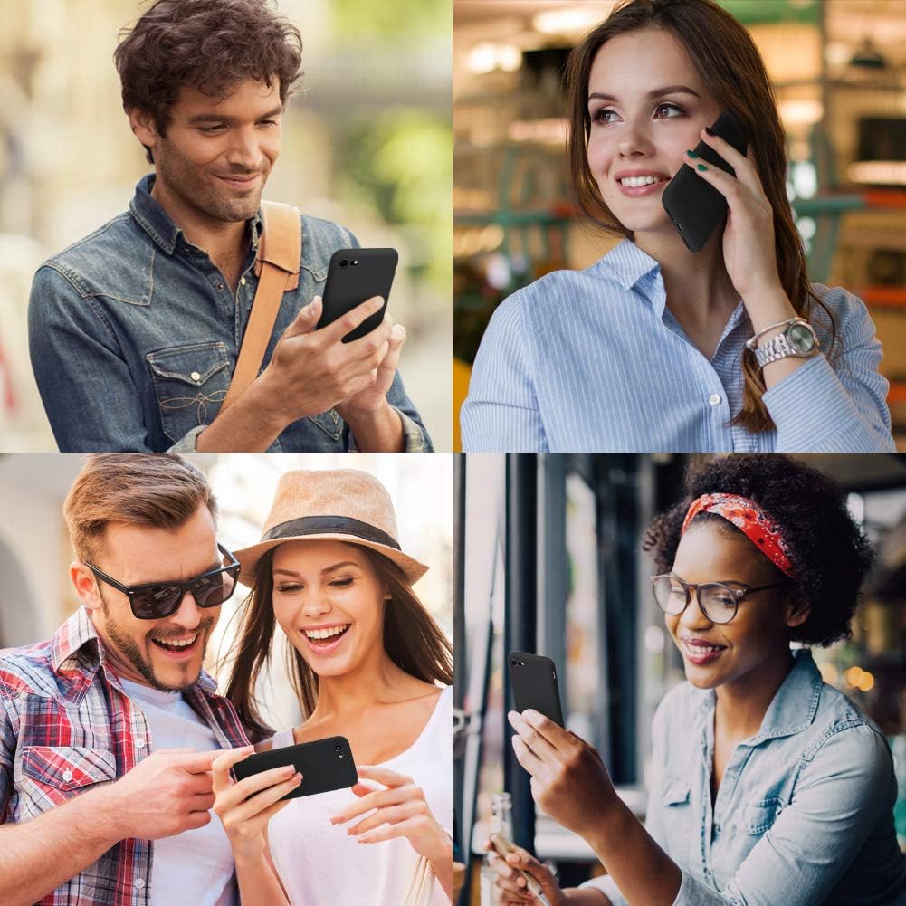 Husa telefon compatibila cu iPhone 7 / 8 / SE 2020 / SE 2022, Soft Silicone Premium, Anti-Soc, Protectie camera, Microfibra interior ( catifea ), Margini Ridicate pentru Protectia Ecranului, Negru