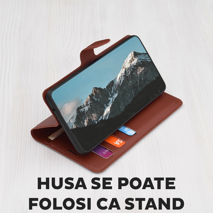 Калъф за Honor Magic 8 Lite Тип Книга, Кожен Флип, Функция Стойка, Премиум Качество, Противоударен, Повишена Защита, Кафяв