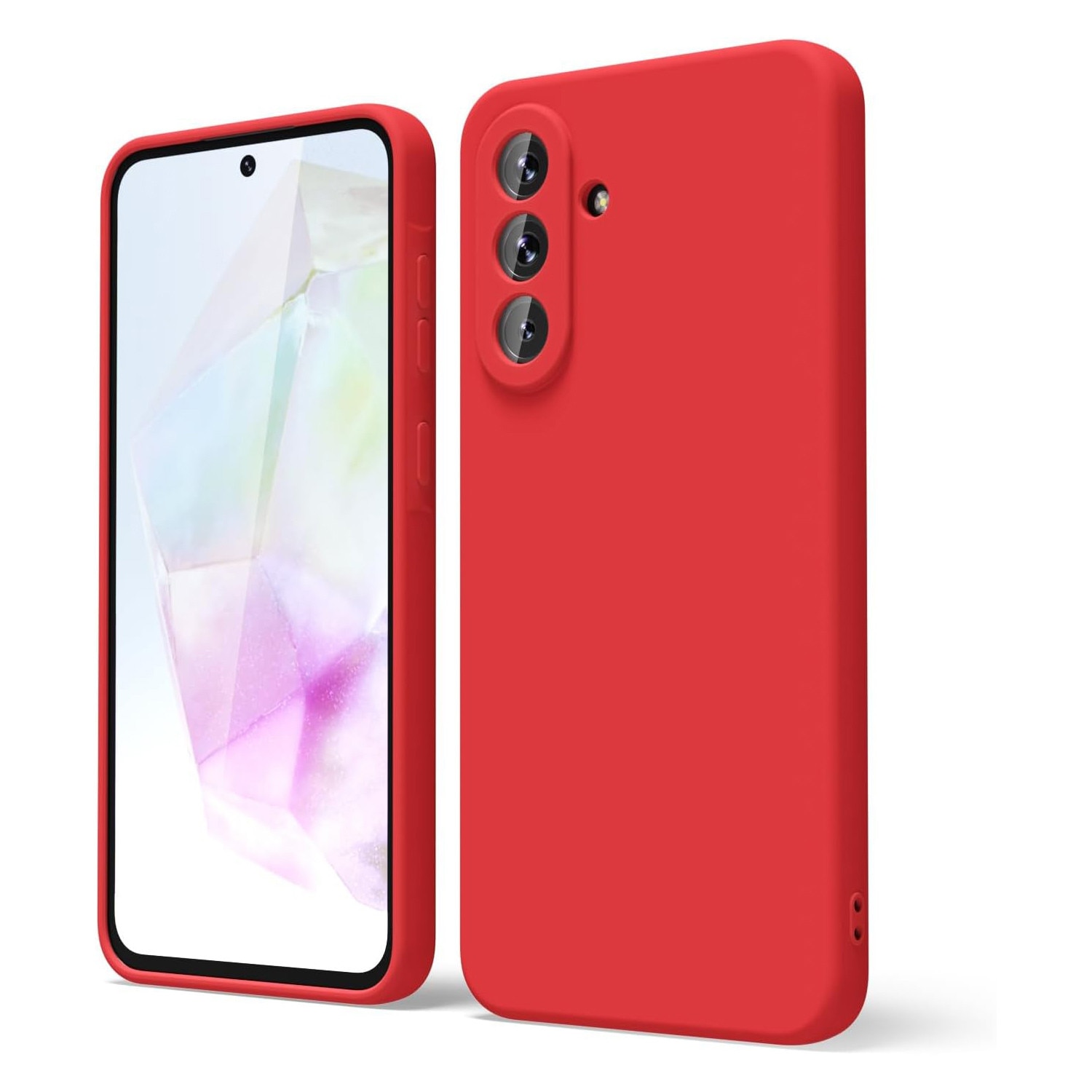 Husa pentru Samsung Galaxy A56 Daden® Silicon Soft, Ultra Slim, Protectie sporita, Interior de microfibra, Rosu