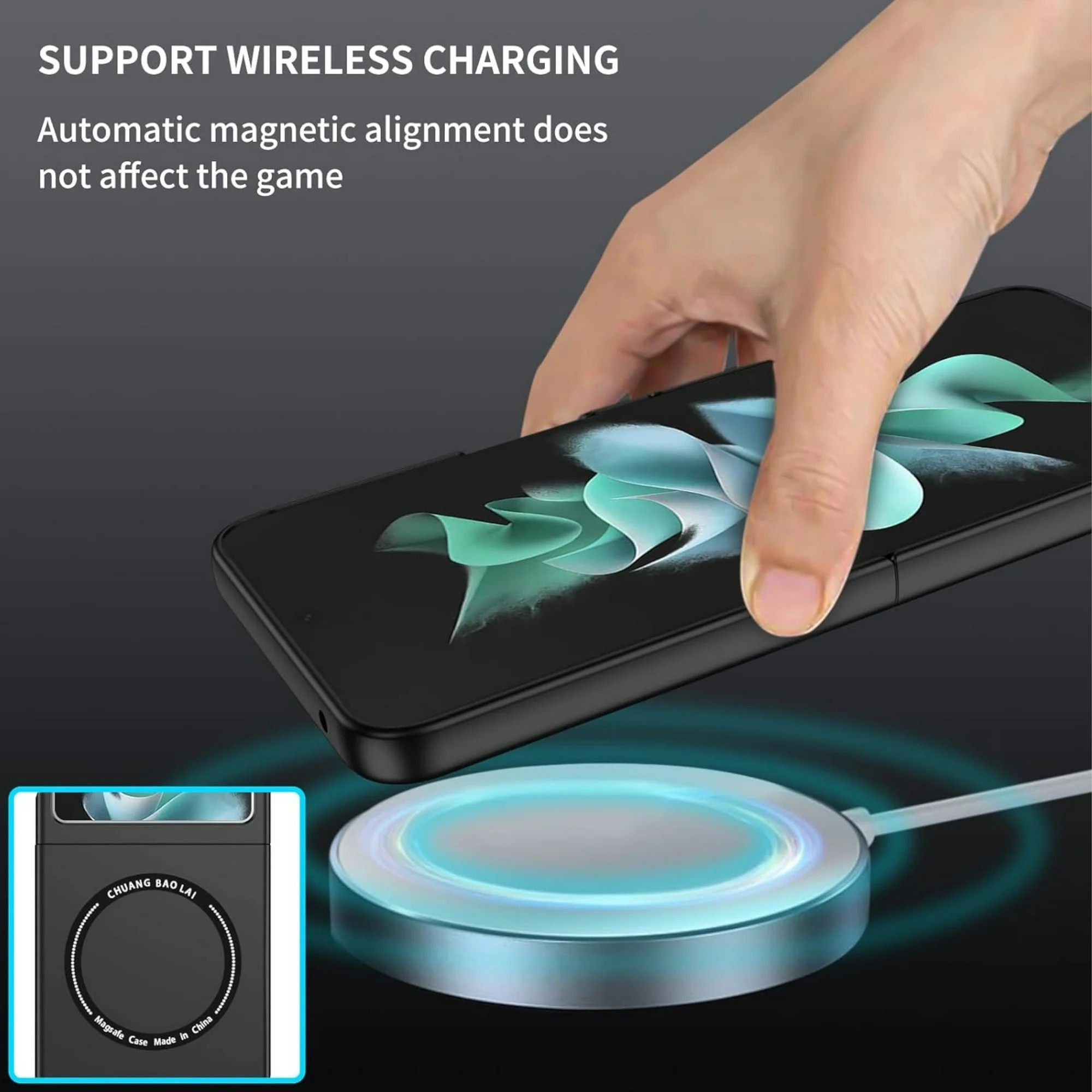 Husa compatibila cu Huawei P40 Pro, Tehnologie MagSafe, protectie camera, All Black