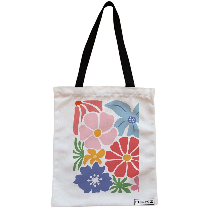 Vászon hordtáska nőknek Boho Style 15, 38x34,5 cm, fehér, BEKZ