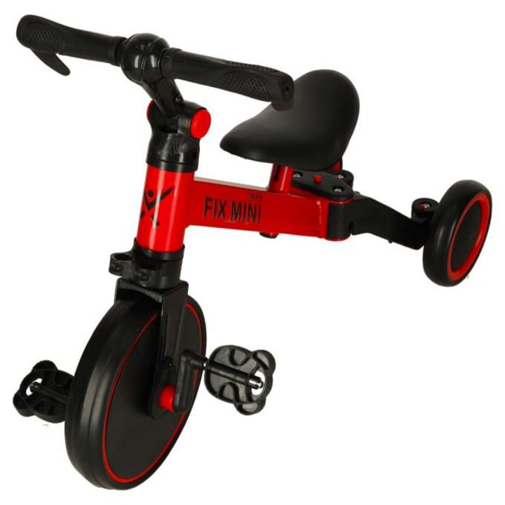 3 az 1-ben Trike Fix Mini futóbicikli pedálokkal, piros
