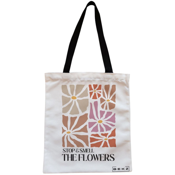 Vászon hordtáska nőknek Boho Style 3, 38x34,5 cm, fehér, BEKZ