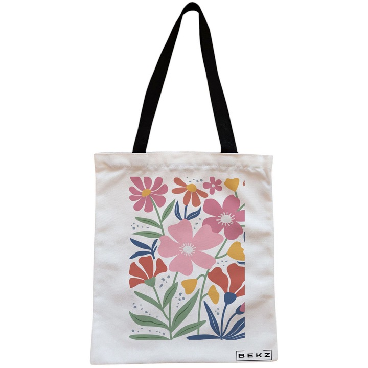 Vászon hordtáska nőknek Boho Style 16, 38x34,5 cm, fehér, BEKZ