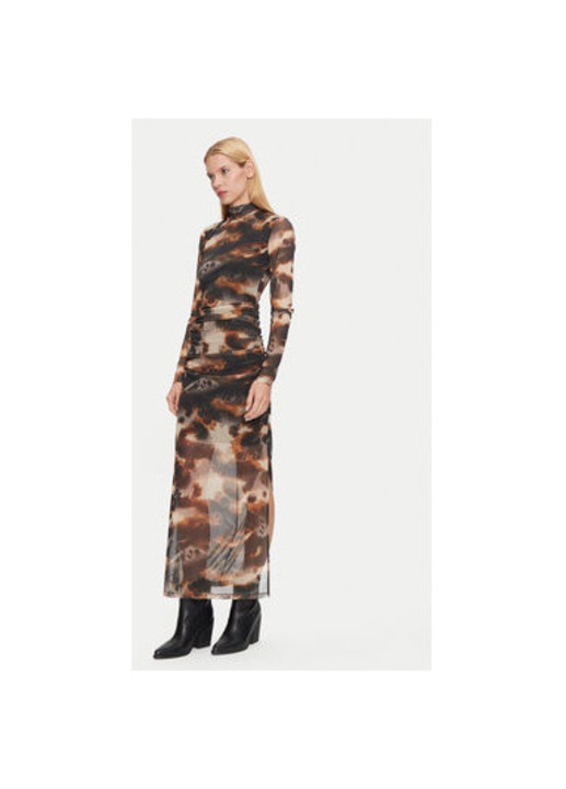 Дамска рокля, Gestuz, 304134968, Рециклиран полиестер, Кафяв, Кафяв