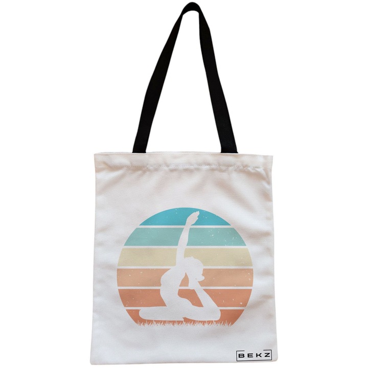 Vászon hordtáska női jógának 8, 38x34,5 cm, fehér, BEKZ