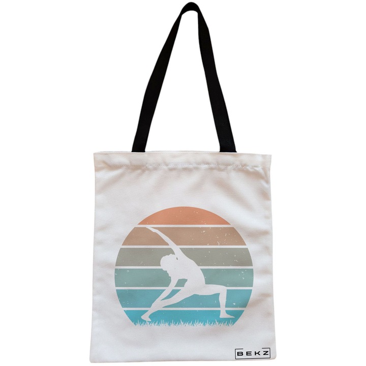 Vászon hordtáska női jógának 10, 38x34,5 cm, fehér, BEKZ