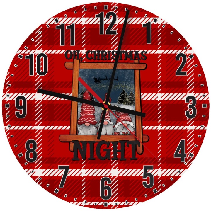 Ceas decorativ de perete, 30cm, xylin, mecanism silentios, montare pe perete