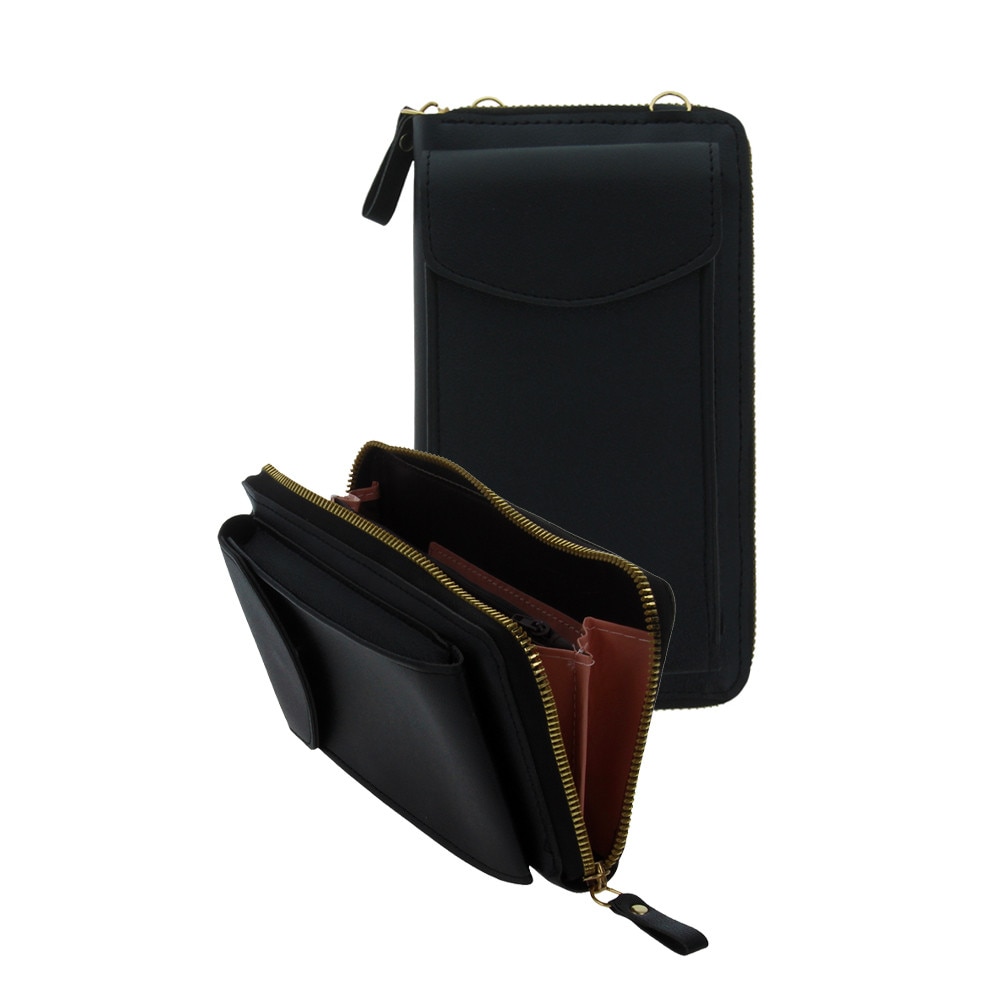 Husa de Telefon Universala 2in1 pentru Nokia, OPTIM SOLUTION, Portofel pentru Card, Bani, Documente, Eleganta, Geanta Telefon, Stylish, Diverse Ocazii, Tinute, Piele Ecologica Premium, Design Modern, Buzunar cu Fermoar, Curea Reglabila, Negru