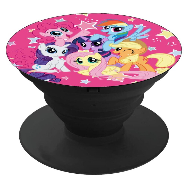 Suport telefon mobil My Little Pony, set cu suport auto, negru, 4cm