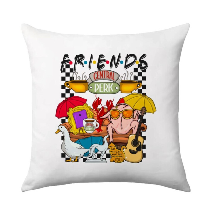 Perna decorativa, Friends, 40x40cm, multicolor, umplutura inclusa