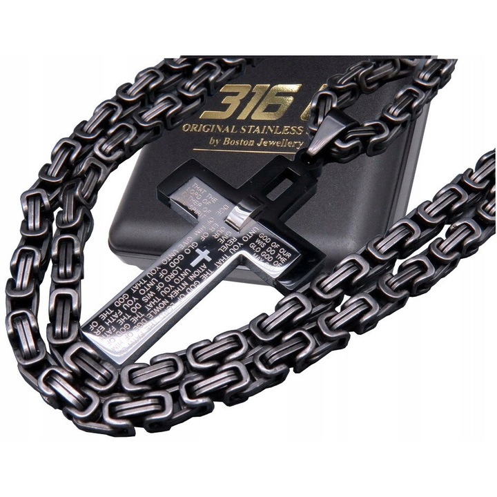 Lant cu cruce, inox, Boston Jewellery, lungime lant 67cm