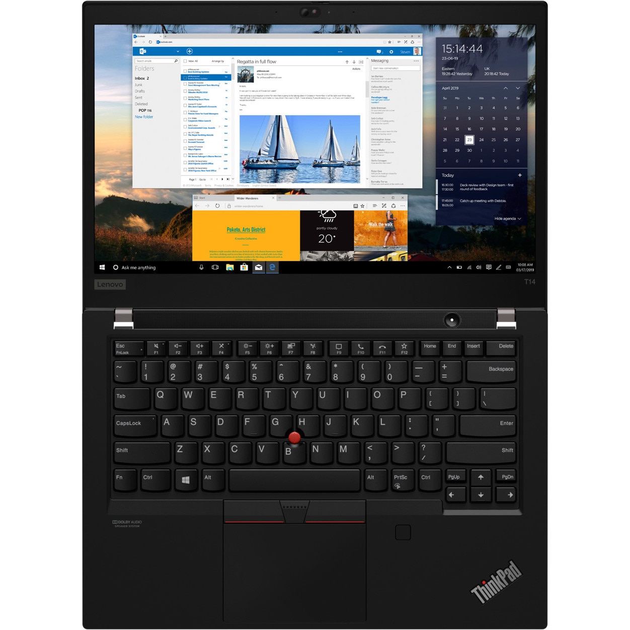 Laptop Lenovo ThinkPad T14 G1 (Intel), 14" FHD IPS, Intel Core i5-10310U, 16 GB DDR4, 256 GB SSD m2 PCIe, Intel UHD Graphics, Windows 11 Pro, 1.55kg Black