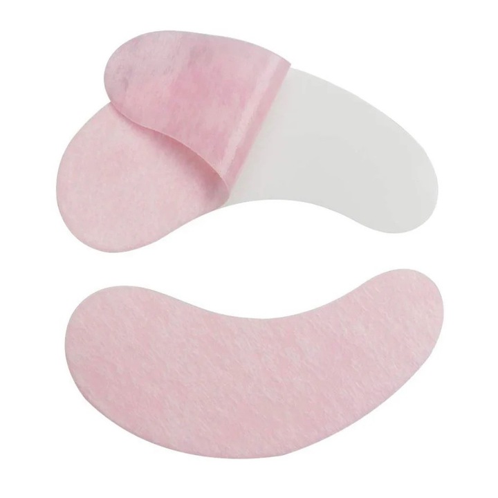 Hydrogel Premium Eye Patch szempilla hosszabbításhoz, 50 pár hidratáló gél tapasz készlet, rózsaszín, SOLLUXE®