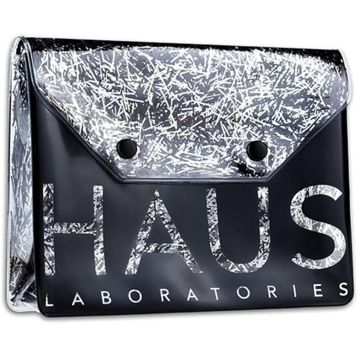 Kit de machiaj cu geanta, fard de pleoape lichid, creion de buze si luciu de buze, Set de valori din 3 piese/ HAUS LABORATORIES By Lady Gaga COLLECTIONS