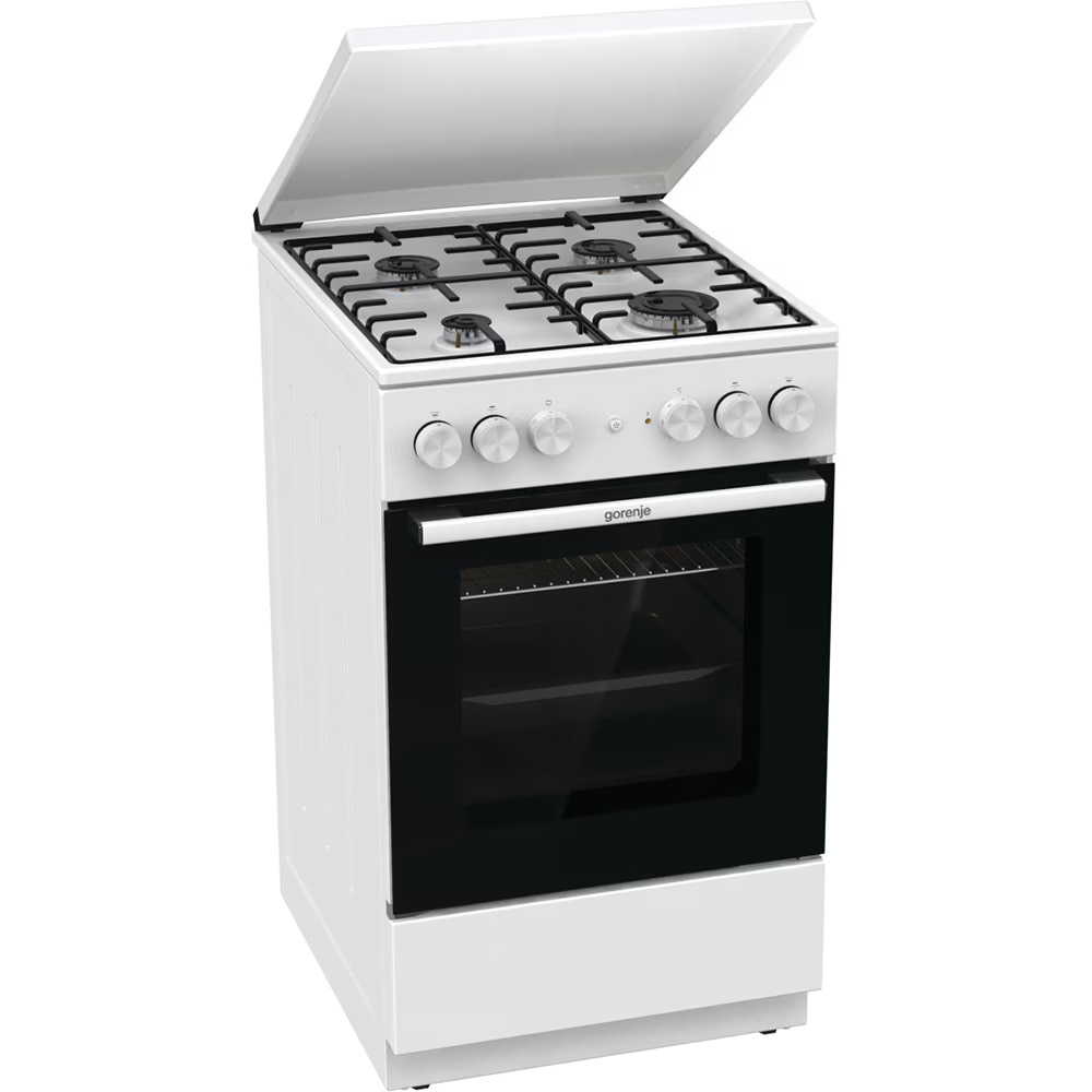 Aragaz GORENJE GK5A22WH, 4 arzatoare, Mixt, Gaz si Electric, L 50 cm, Grill, Alb