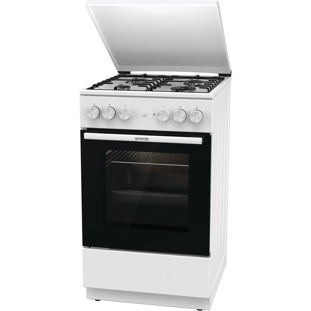 Aragaz GORENJE GK5A22WH, 4 arzatoare, Mixt, Gaz si Electric, L 50 cm, Grill, Alb