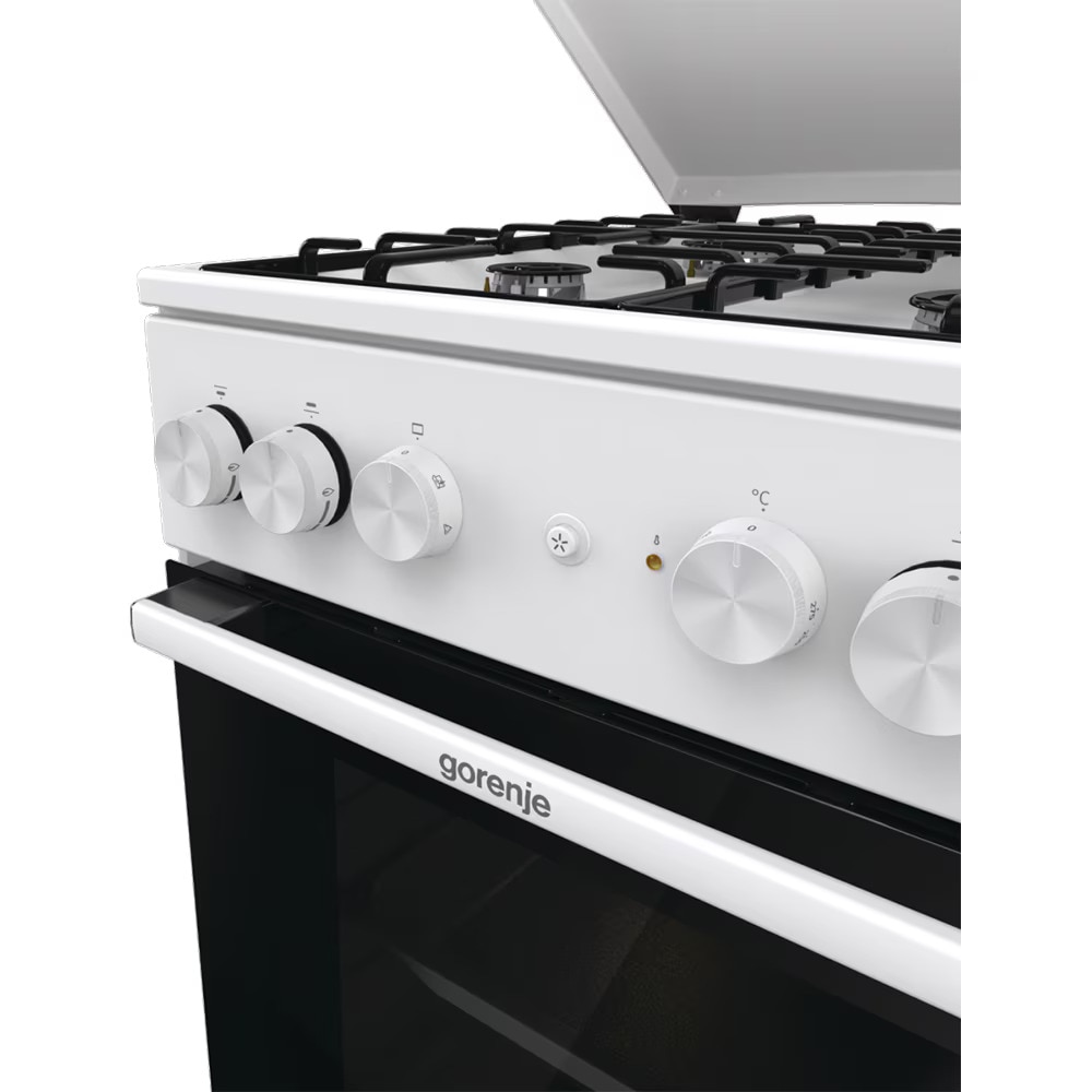 Aragaz GORENJE GK5A22WH, 4 arzatoare, Mixt, Gaz si Electric, L 50 cm, Grill, Alb