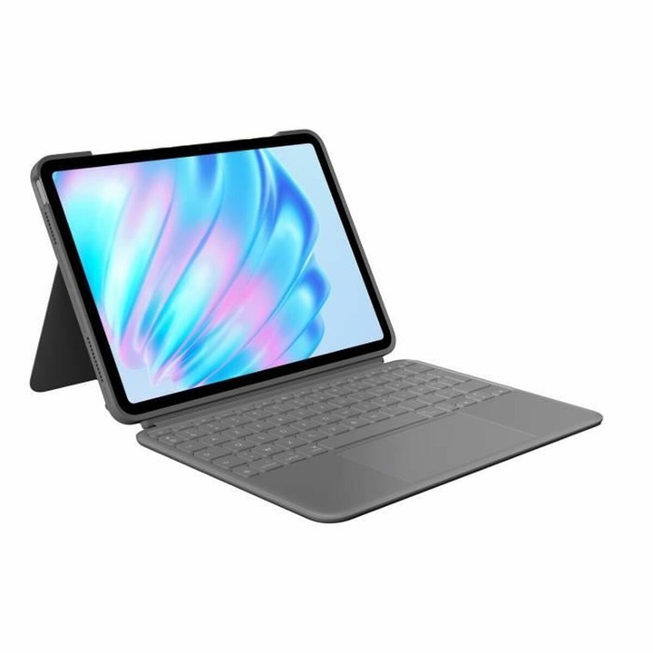 Tastatura Logitech AZERTY, gri, alimentare prin cablu, 11"