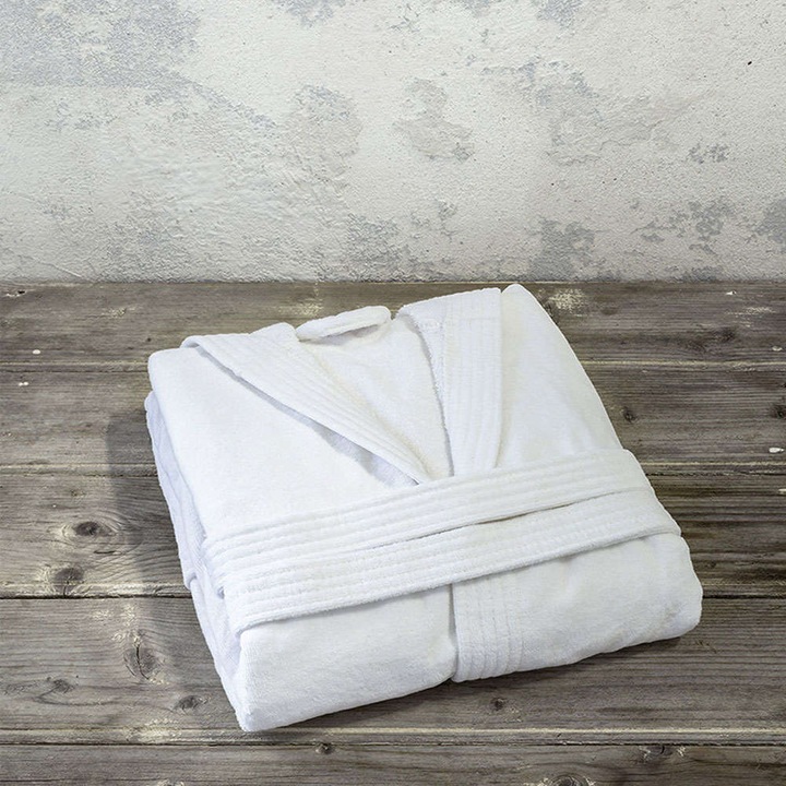 Halat de baie Zen cu gluga, Nima, alb, dimensiuni S-XXL