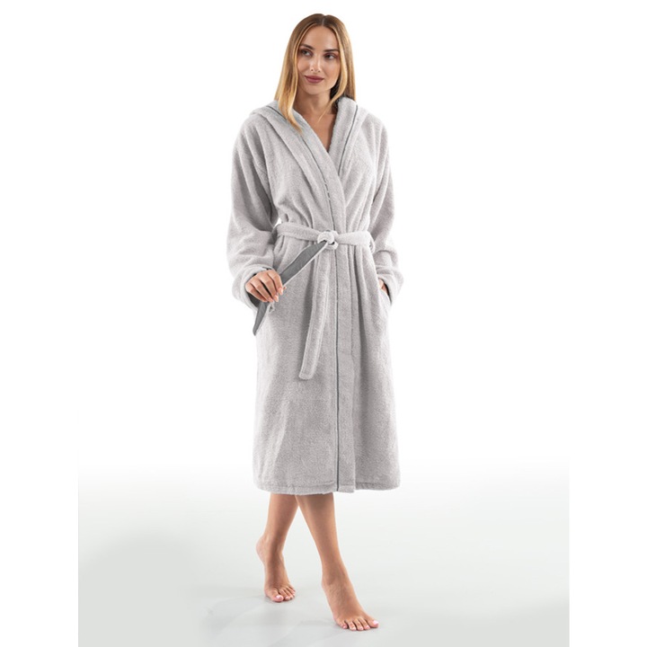 Halate baie set Guy Laroche, casual, 100% bumbac, mediu, mare, x-large, gri