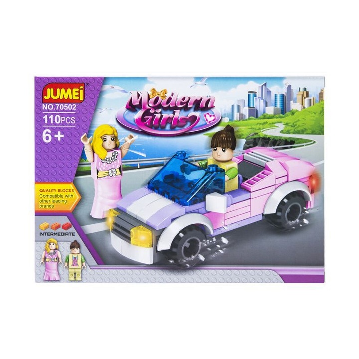 Конструктор Jumei Modern Girls, 110 елемента, розов, 25x18см