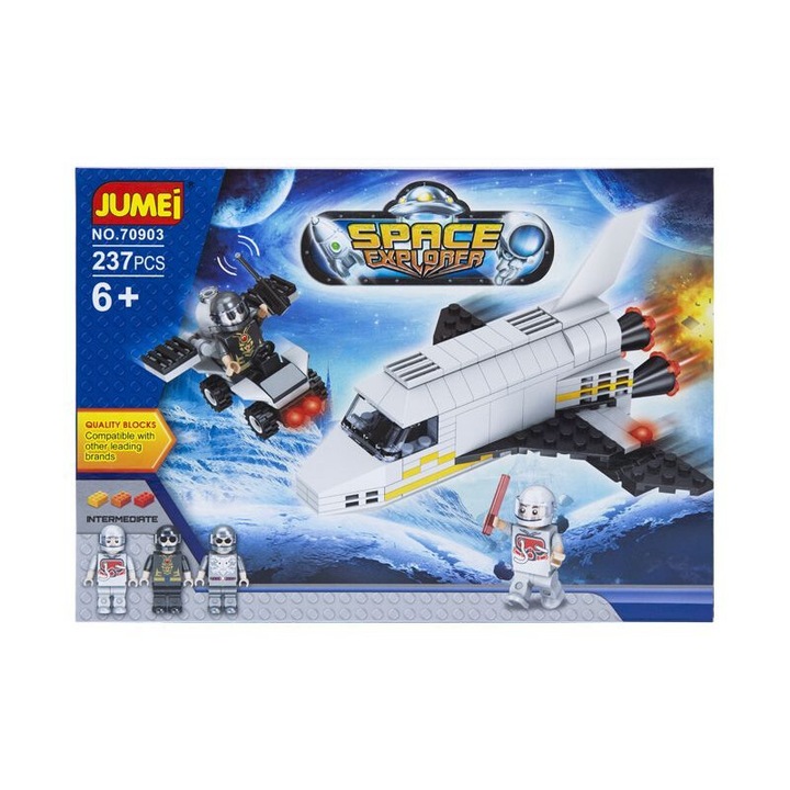 Jumei építőkészlet, Space Explorer, 237 elem, 30x21 cm, 3 figura