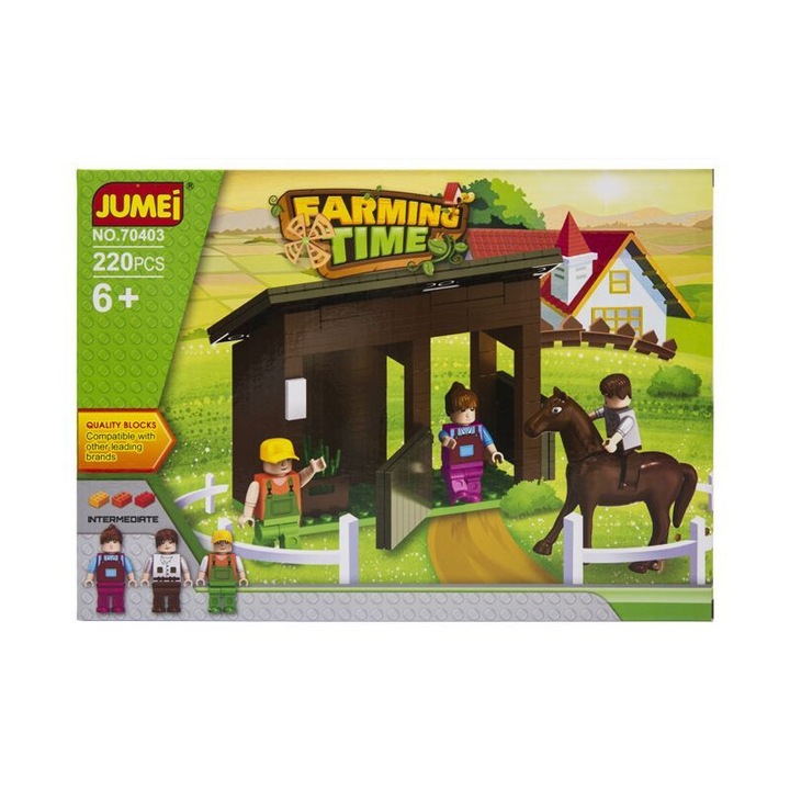 Jumei Farming Time építőkészlet, 220 elem, 30x21cm, +6 év